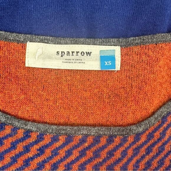 SPARROW Anthropologie Intarsia Boho Multicolor Wool Blend Sweater Dress Sz S - Picture 5 of 6